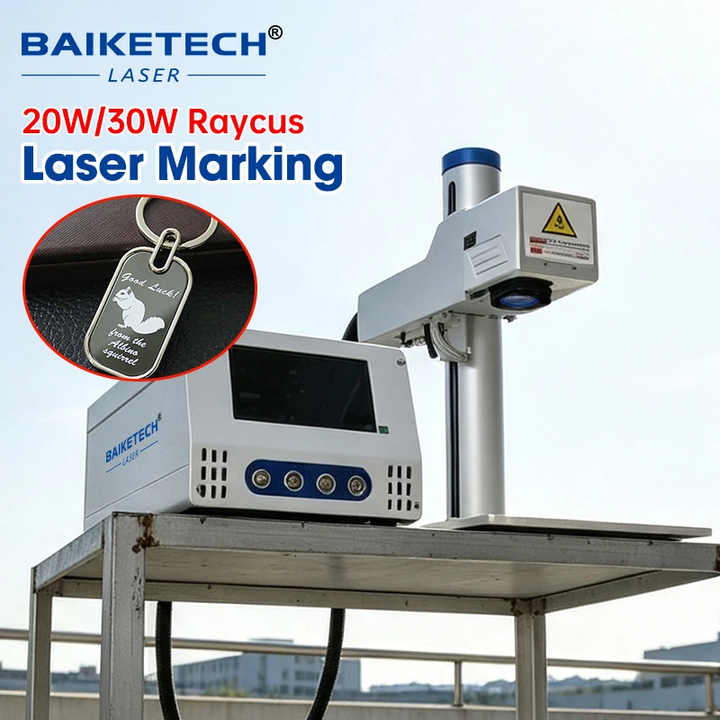 High-Speed 20W/30W Fiber Laser Marking Machine for Industrial Metal Engraving, Flying Marking with Touchscreen Control & Long Li