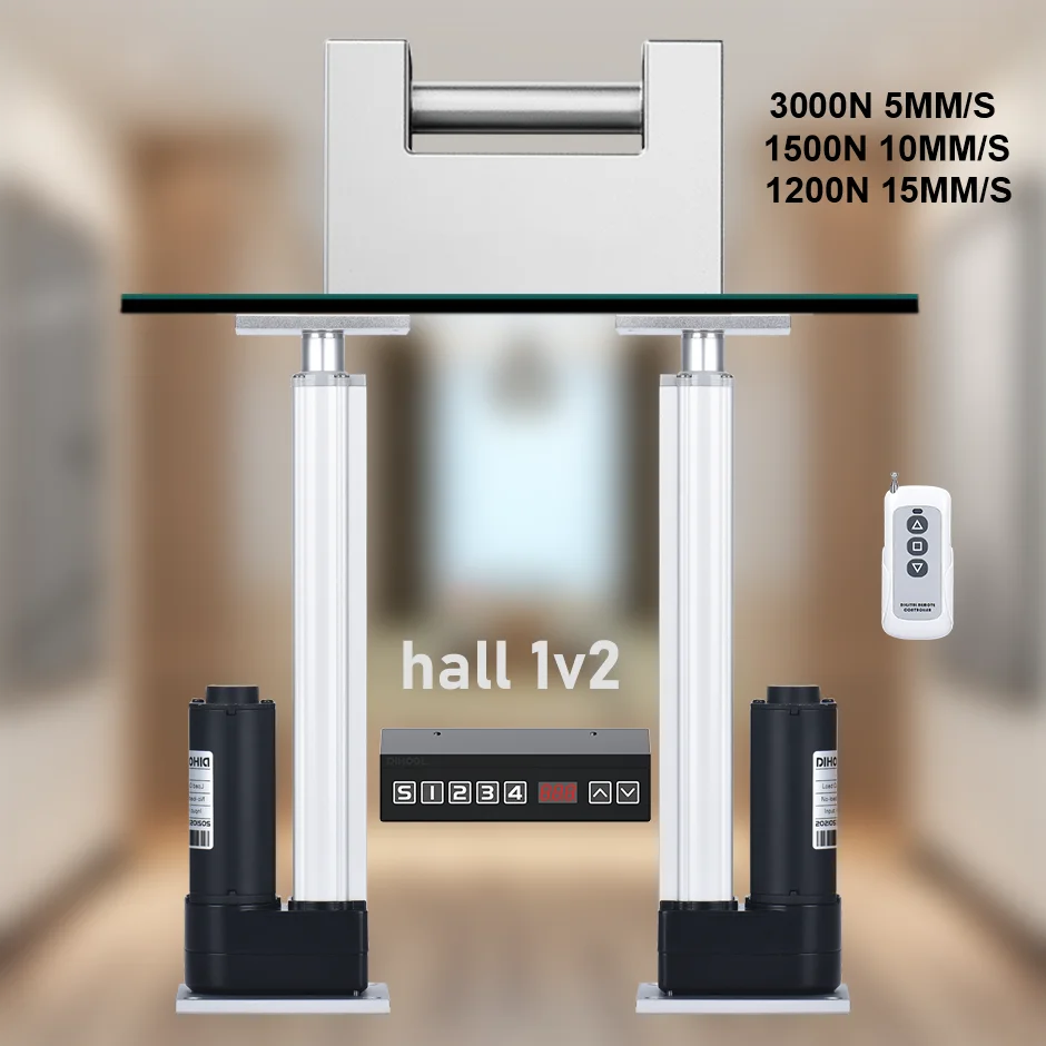 24V Motor Electric Linear Actuator 1V2Pcs Hall Sync Control KIT 50mm 150mm 250mm 350mm 550mm Stroke Customized Telescopic Rod