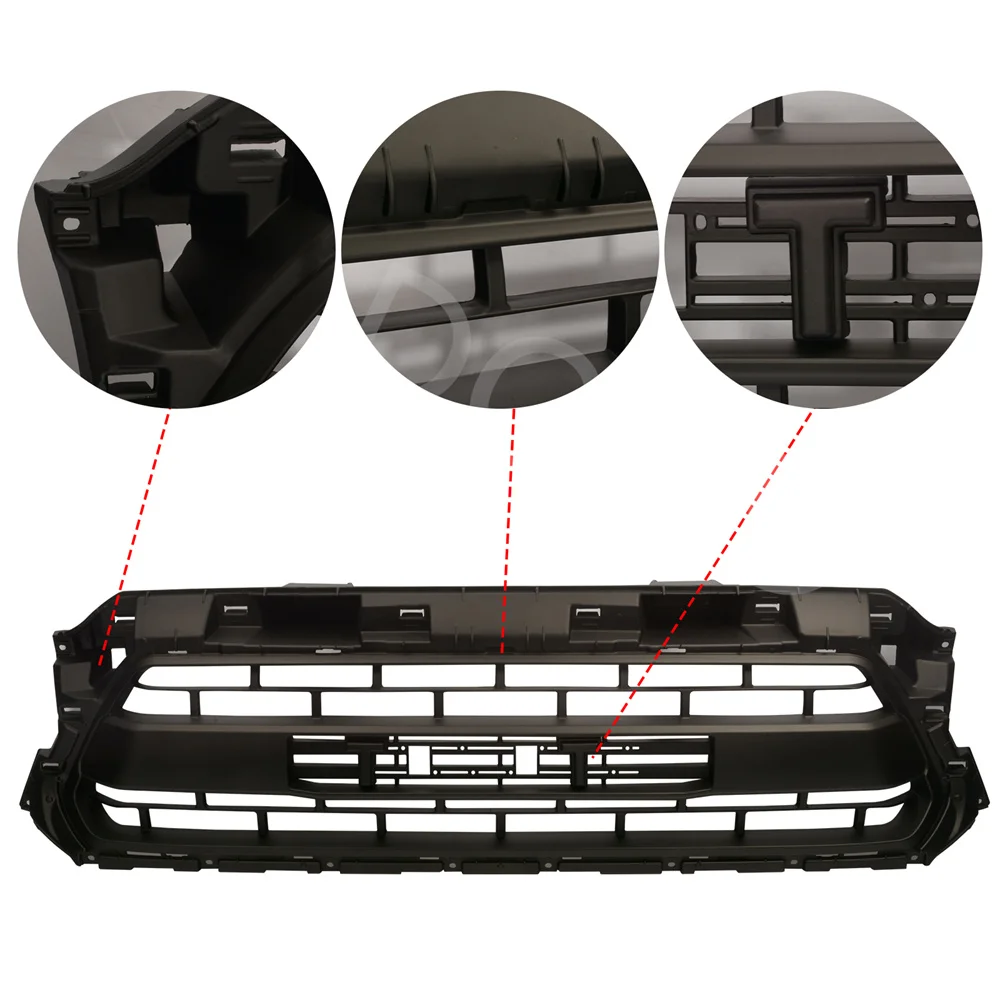 Modified Racing Grills Fit For Tacoma 2012 2013 2014 2015 With Led Front Bumper Mesh Mask Cover Grill Grille Auto Accessories
