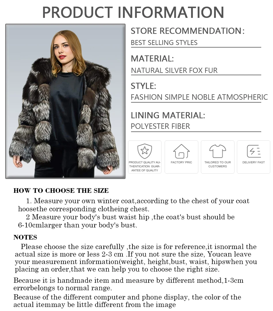 سترة فرو الثعلب الفضي الحقيقي مع غطاء محرك السيارة معطف الفرو الطبيعي اقتصاص سترة فرو الثعلب نمط جديد الخريف الشتاء ملابس خارجية الفراء الحقيقي