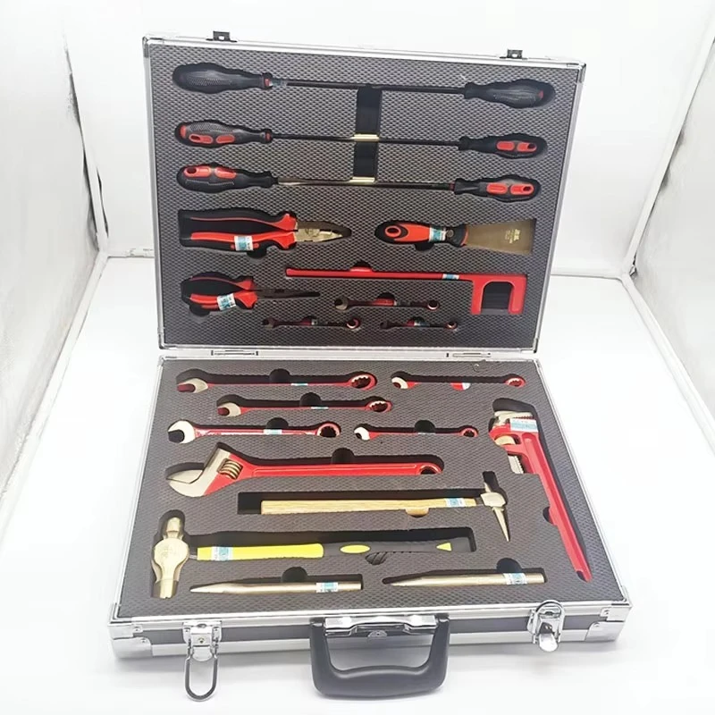 Industrial Non-sparking Explosion-proof Tools Set 24 28 36 Pcs with Brass Hammer for Hazardous Work