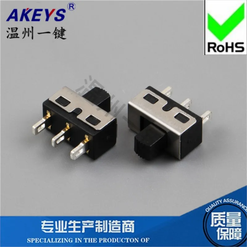 10pcs SS-12D18-G5 (2P3T) Various heights 3-speed toggle switch No fixed feet Vertical black handle