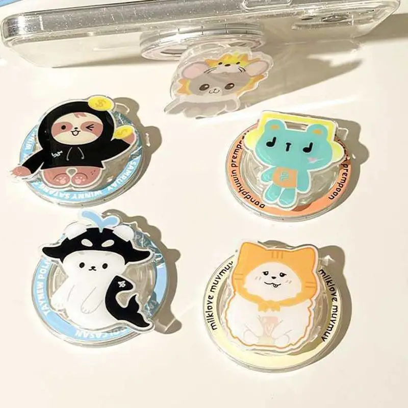 GMMTV Ohmnanon BounPrem Joogdunk Cosplay Magnetische Houder Cartoon Telefoon Grip Tok Stand Beugel Acryl Ondersteuning Frame Accessoires