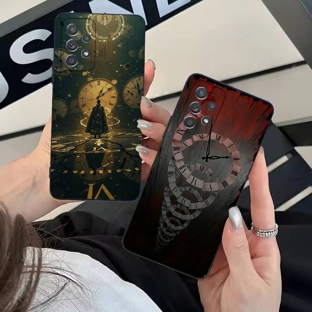 The Clock Phone Case For Samsung Galaxy A13,21s,22,31,32,52,53,71,80,A91 Soft Black Cover