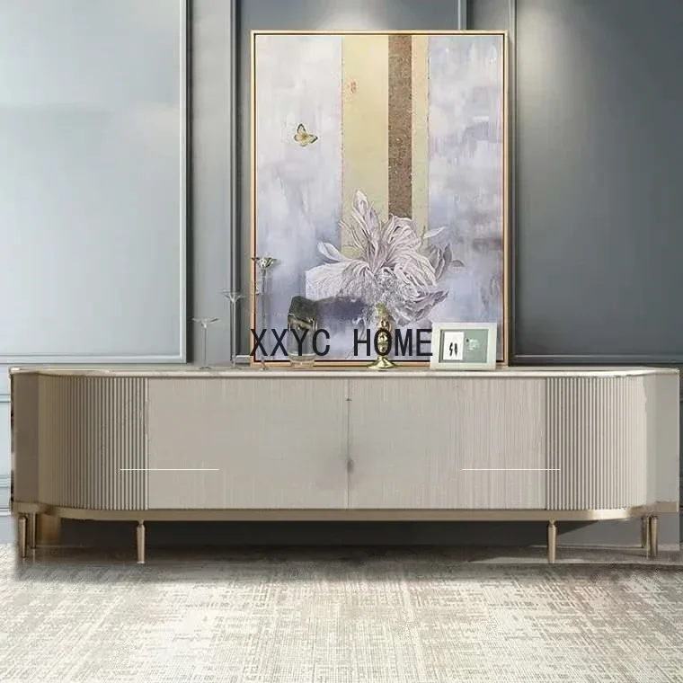 Шкаф для телевизора из массива дерева, постмодернистский джаз, белый мрамор, напольный шкаф для маленькой квартиры, гостиной