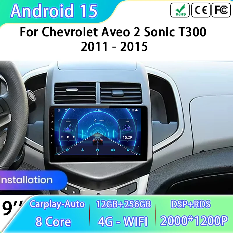 

Головное устройство Android Auto для Chevrolet Aveo 2 Sonic T300 2011-2015 GPS-навигация Автомобильный радиоприемник Мультимедийный видеоплеер без 2din DVD