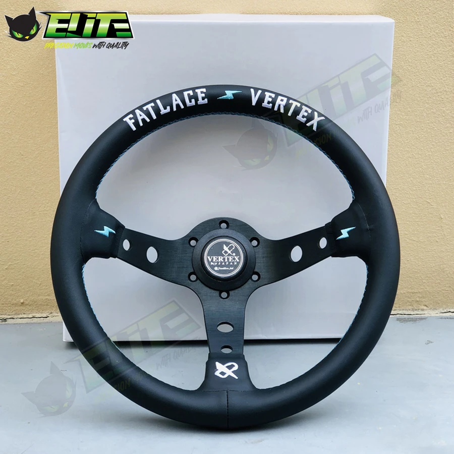 JDM VERTEX FATLACE Steering Wheel 13inch Universal Racing Sports Leather Steering Wheel