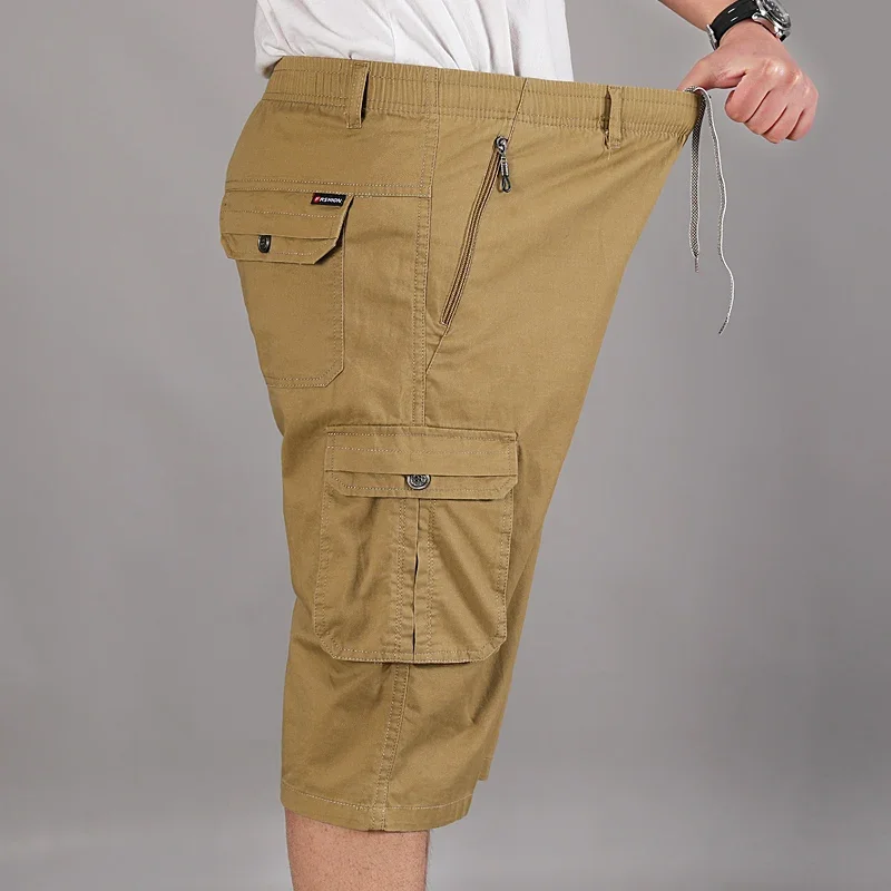 Heren Korte Broek Puur Katoenen Zakelijke Heren Loszittende Casual Effen Kleur Veelzijdige Werk Shorts