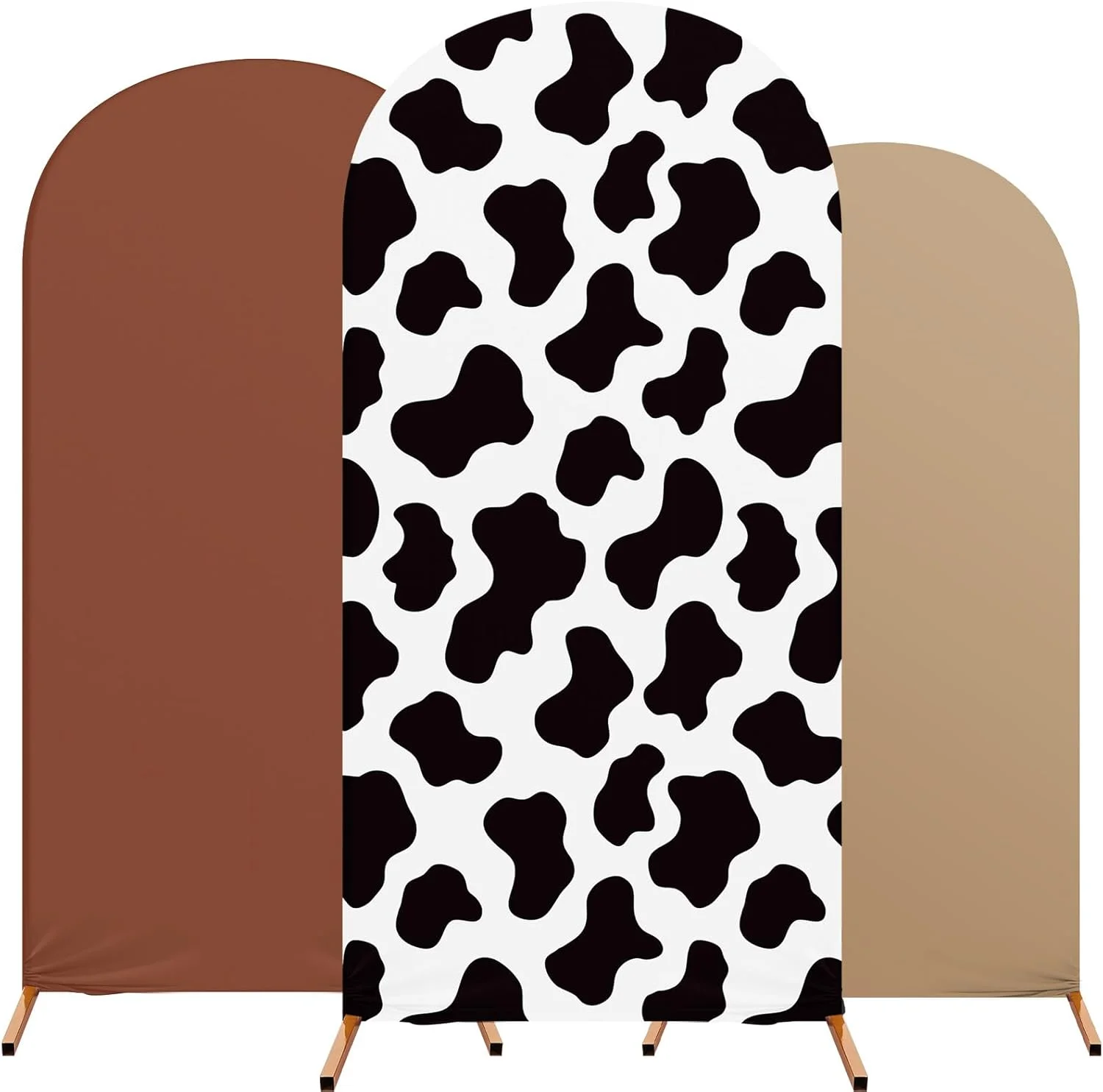 Cow Theme Party Arch Backdrop Cover Cow Birthday Party Decorations Spandex Stretch Backdrop Stand Cover for Birthday Banquet