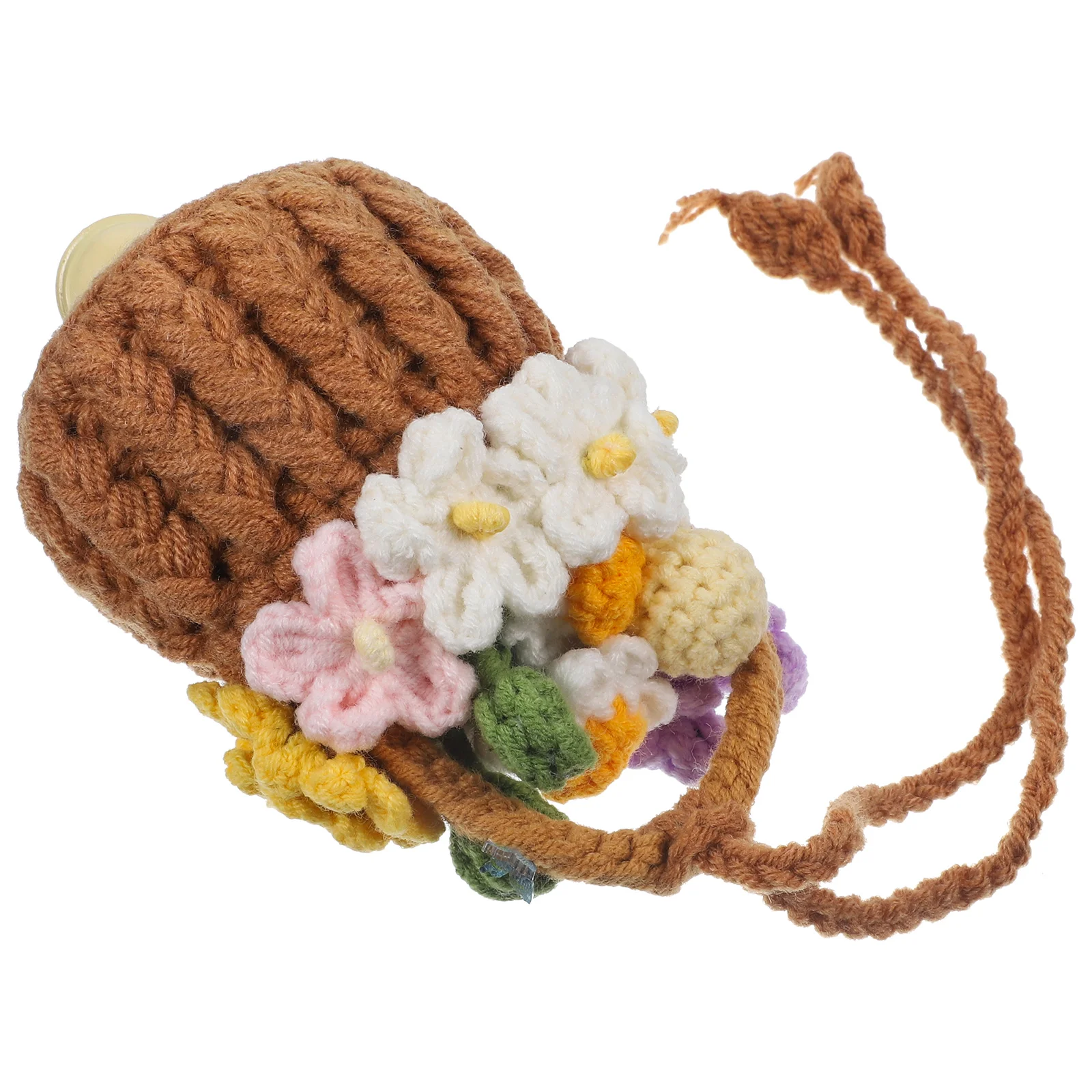 Car Flower Basket Pendant Hanging Decoration Decorations Interior Auto Yarn Ornaments Aesthetic