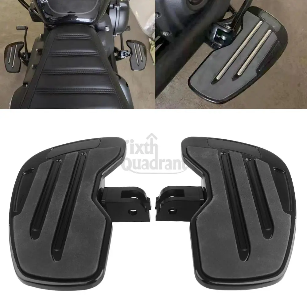 

Front Foot Rest Rider Footboard Wide Footrest Driver Floorboard Motorcycle For Harley Softail Fat Bob 114 117 FXFBS FXBBS FLSB