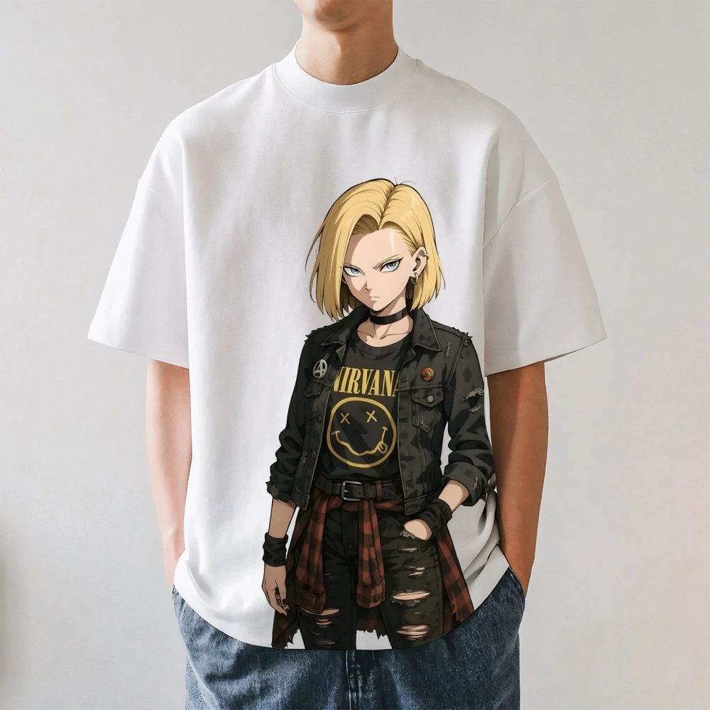 Dragon Ball Android 18 Japanese Style Classic T-shirt High-quality Streetwear Men's Clothing Women's 2026 Summer New T Shirt