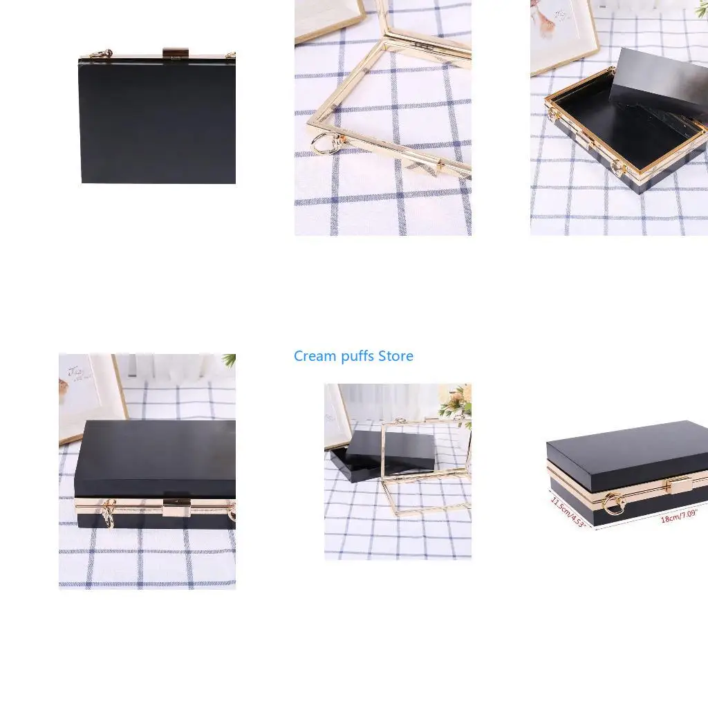 50LE Rectangle Metal Frame Box Purses Handles for DIY Handbags Evening Bag Clutch