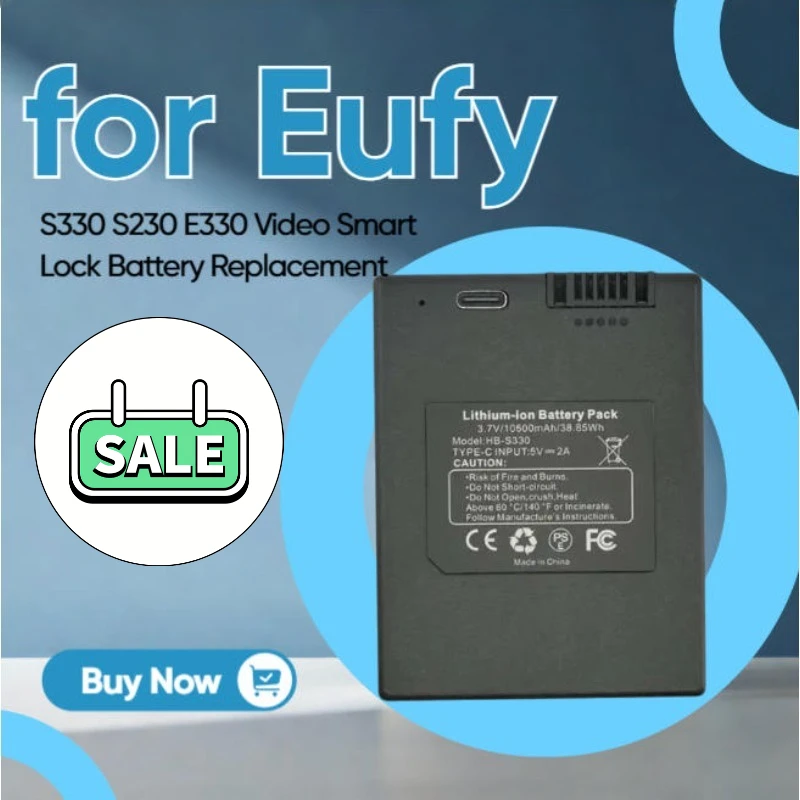

3.7V 10500mAh/38.85Wh Rechargeable Battery Suitable for Eufy S330 S230 E330 Video Smart Lock Battery Replacement