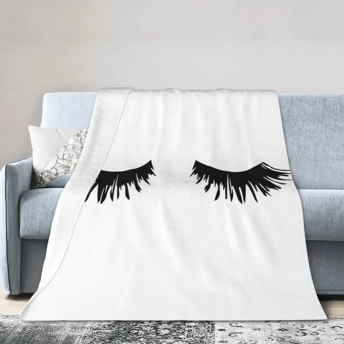 

Eyelash Print Blankets Soft Warm Flannel Throw Blanket Cover for Bed Living room Picnic Travel Home Couch