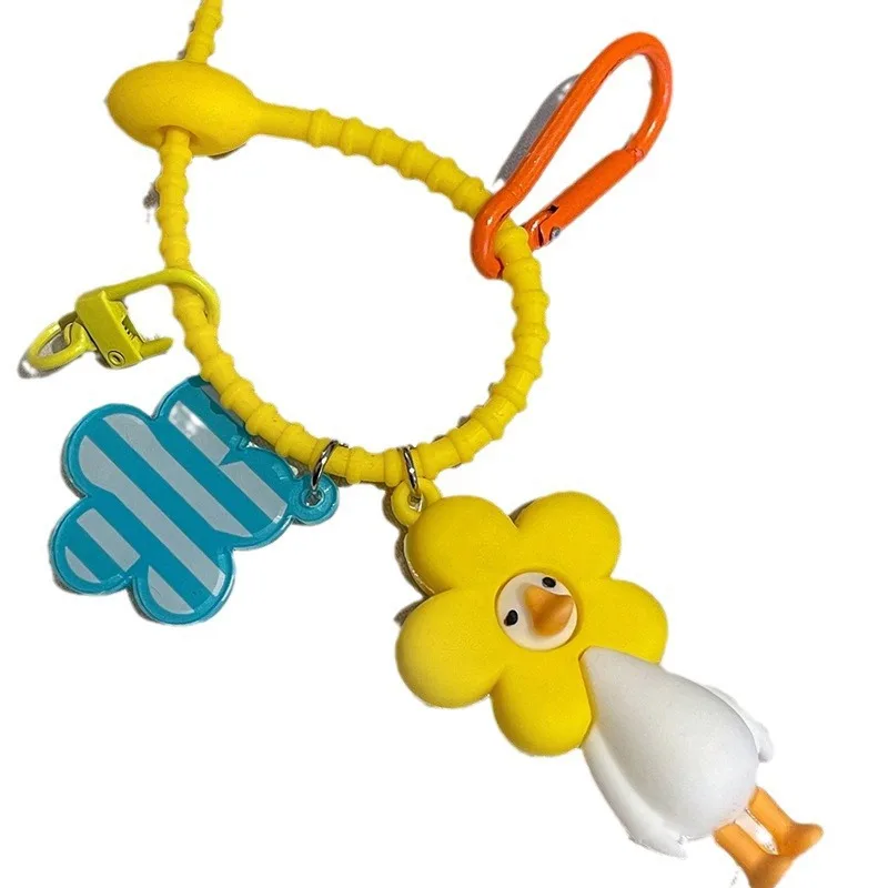 Cute Cartoon Yellow Duck Keychain Fashionable Student Pendant Exquisite Personalized Small Gift Accessory image 6
