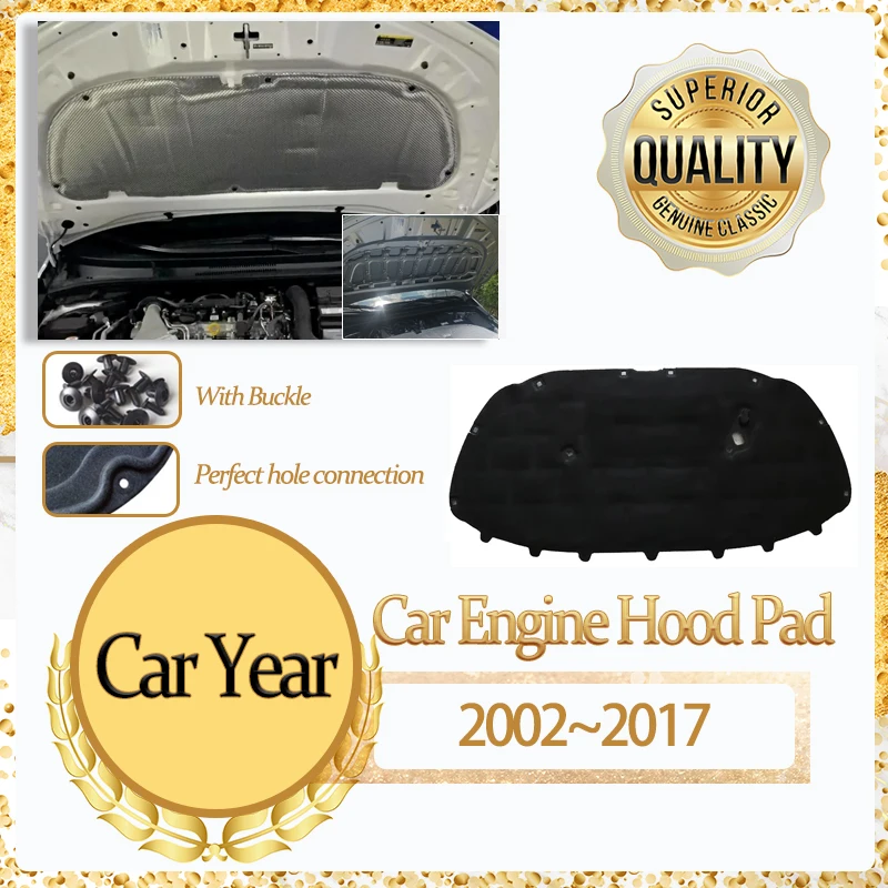 

For VW Polo Volkswagen Polo Vivo Mk4 9N 2002~2017 Car Thermal insulation Hood Sound Pads Soundproof Fireproof Covers Accessories