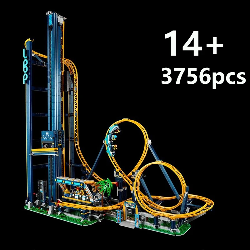 3756 PCS Loop Coaster Building Block Mattoni Montagne russe Parco divertimenti Giocattolo per compleanno Natale Regalo per bambini Compatibile 10303