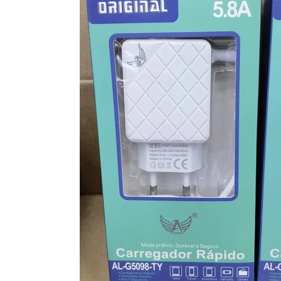 ⚡Alta Velocidade⚡ Carregador De Celular TIPO-C Inteligente 2 Usb 5.8a  Carga Rápida