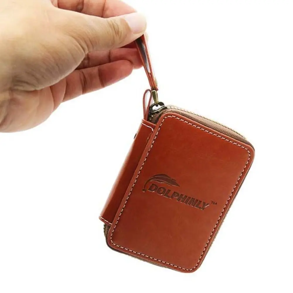 PU Leather Lure Wallet Bag Lure Storage Carrying Case Jig Spinner Bag Large Capacity With Zipper Fishing Bag Tackle Bag