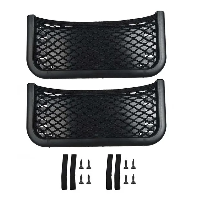 2szt Organizer samochodowy Torba do przechowywania Auto Paste Net Kieszonka Uchwyt na telefon Akcesoria samochodowe Uniwersalny 252mm X 120mm ABS ze śrubami mocującymi