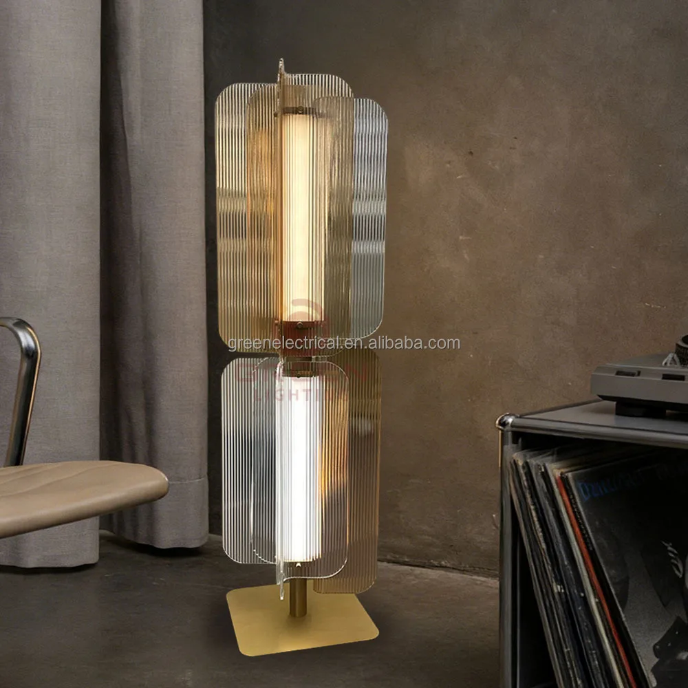 

Light Luxury Modern Art Glass Floor Lamp with Stainless Steel Base Warm White Iron & Glass Construction for Hotel/Villa Rooms