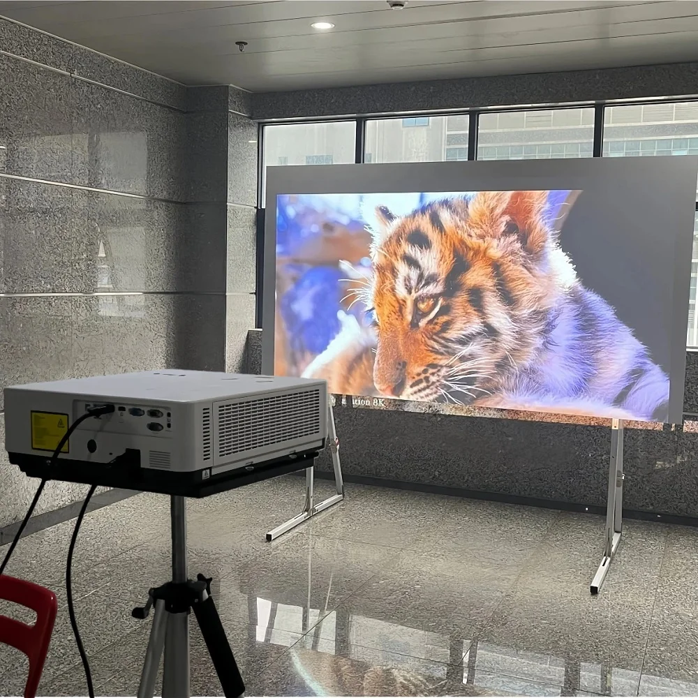 4K Laser Projector 7200 ANSI Lumens Long Throw 300 Inches Portable 3D Built-In 5000000:1 Contrast Ratio for Indoor