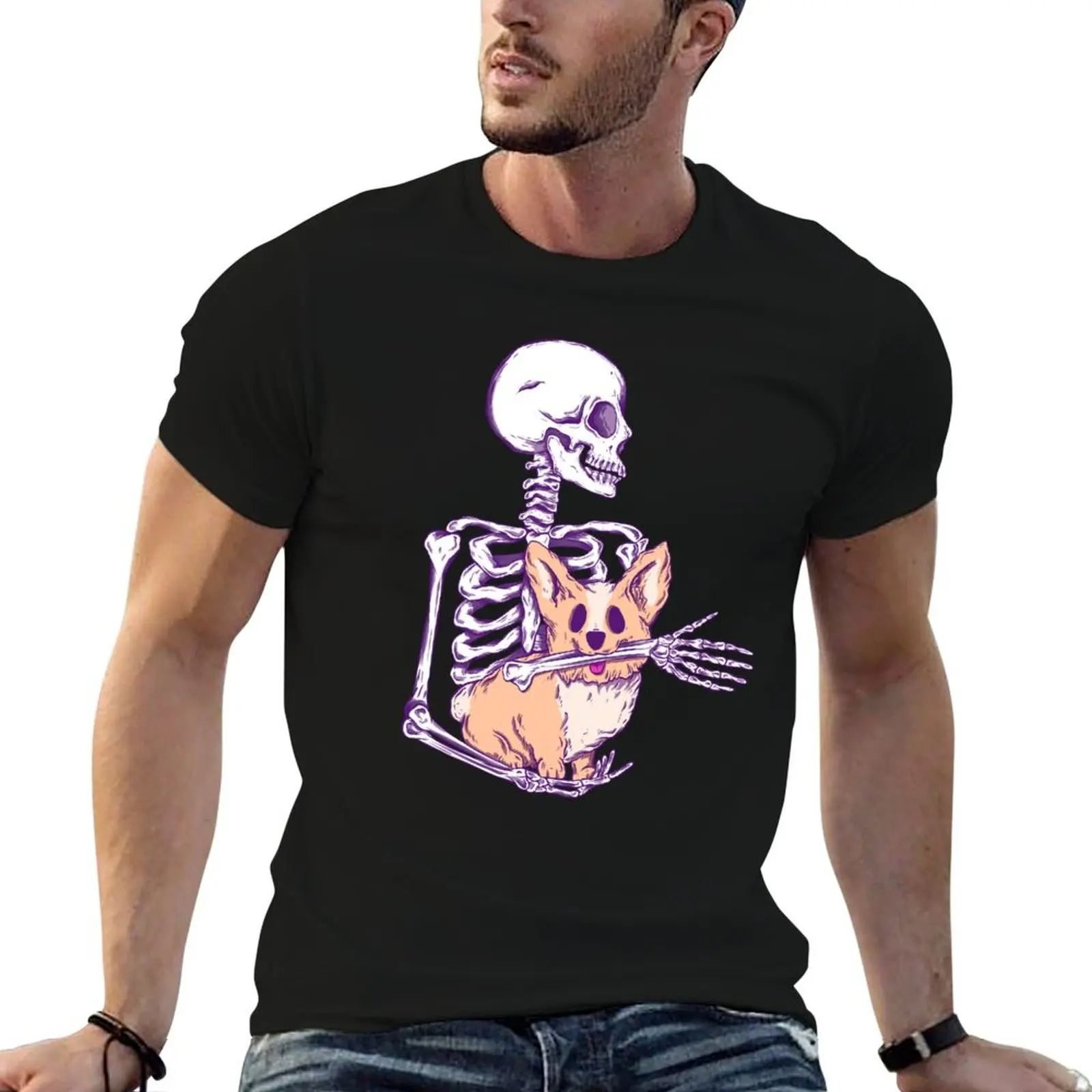 Corgi got your arm? T-Shirt Summer Casual Loose T-Shirt