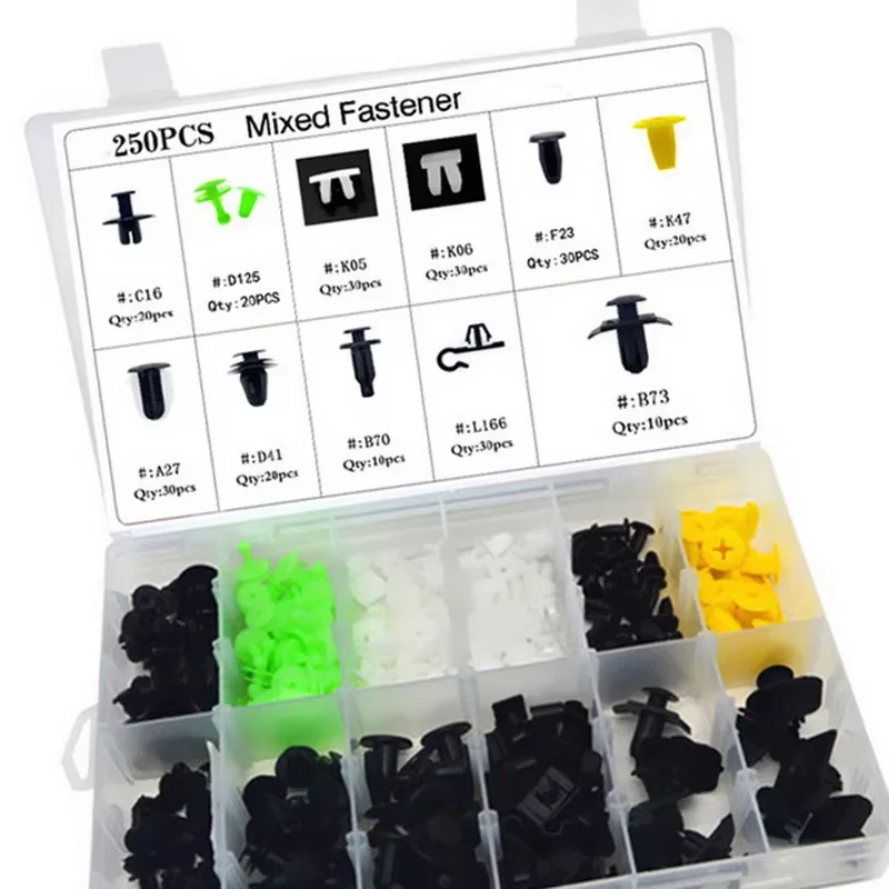 

250PCS Plastic Fixed Clamp Auto Fastener: Fast Screw Seat Rivet Push Type Interior Clip for Mazda Bumper Net