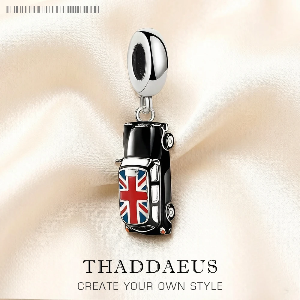 Charm-Anhänger, London Taxi, Auto, Damen, Herren, 2024, Sommer, brandneu, 925er Sterlingsilber, glückliches, trendiges Geschenk