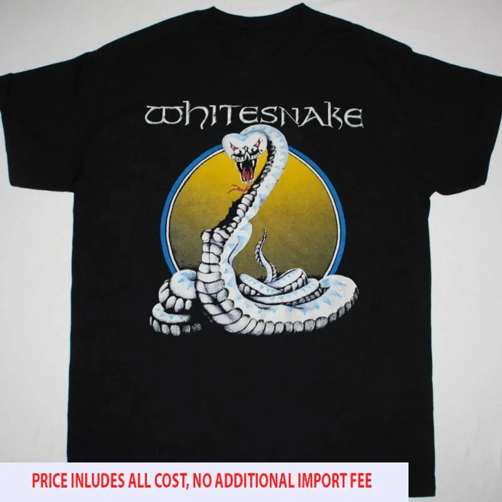 Camisa negra vintage 1987 Whitesnake Music Band regalo para fans S 5XL SM027 vintage Washed Casual Soft graphic Comfortable