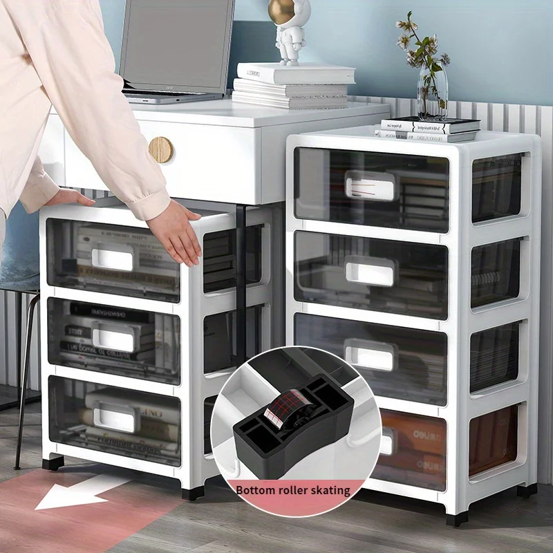 

Sturdy Under-Desk Storage Cabinet with Wheels - Heavy-Duty,Clear View Organizer for Office Supplies & Accessories, Easy Assembly