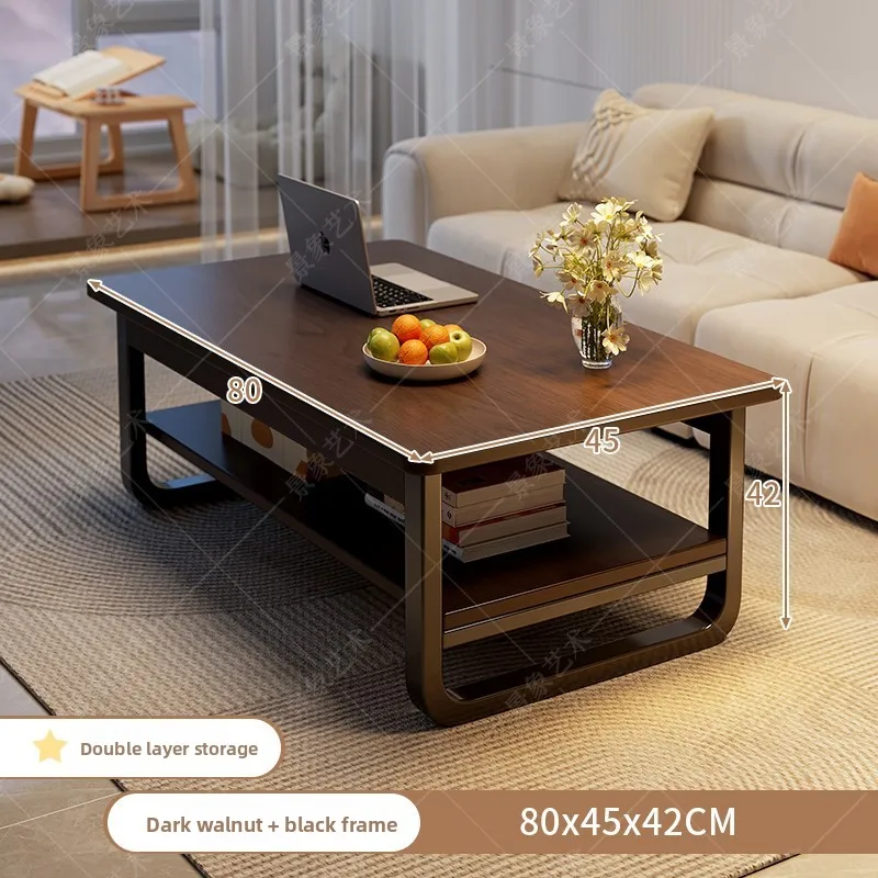 

Минималистичный журнальный столик для гостиной, для небольшой квартиры, рядом с диваном, для балкона, низкий прямоугольный чайный столик