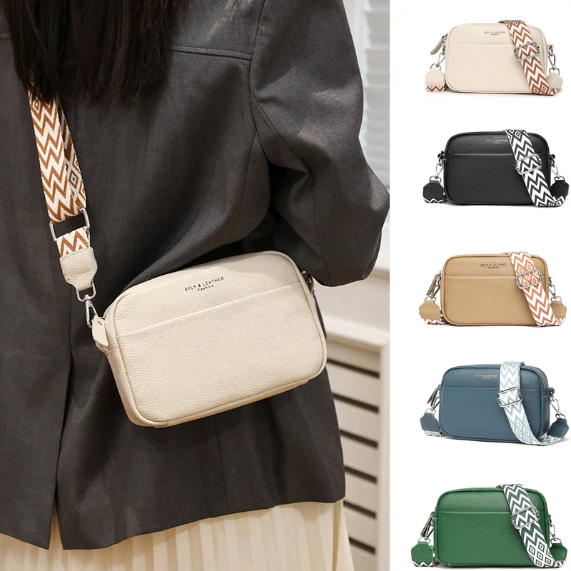 100% Genuine Leather Women Crossbody Bag Shoulder Bag Solid Color Coin Purse Luxury Shopping phone Bag Zipper Handbag for women