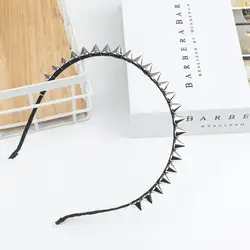 Cool Charismatic Captivating Studded Gift Spike Bow Metal Rock Lady Hair Clips Rivets Hair Band Headband