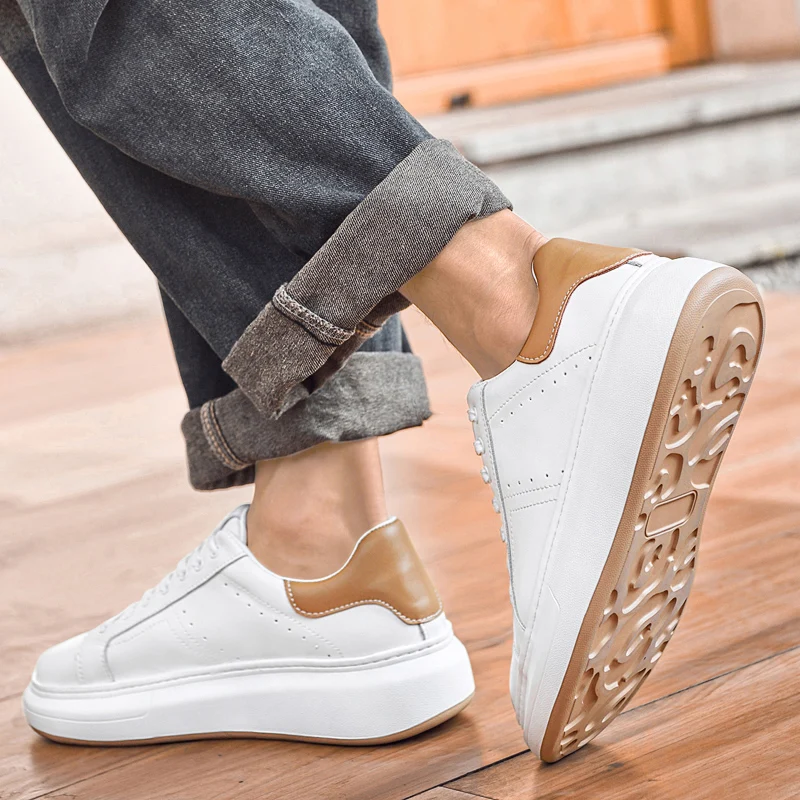 

Spring 2025 Men's White Sneakers - Couple Style, Trendy & Versatile, Lightweight Breathable & Height-Increasing