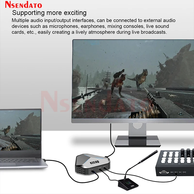 Ezcap368 GameDock Extreme Duo 4K p60 HDMI DP USB3.2 لعبة الصوت والفيديو التقاط بطاقة المنتزع لـ VRR Pass-Through للكمبيوتر الشخصي Xbox PS5