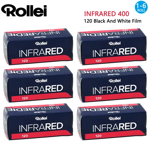 Original 1/3/5/6 rollos Rollei INFRARED 400 120 película infrarroja fotografía de película en blanco y negro para cámaras de película 120 (Expire 2027)