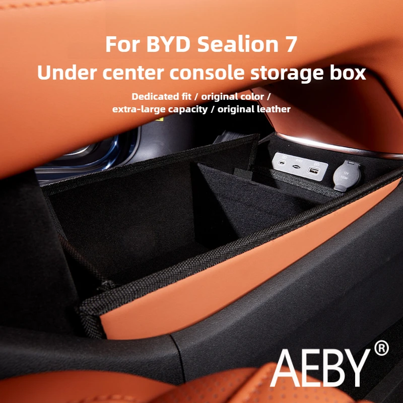 

AEBY для BYD Sealion 7 2024, противоскользящий ящик для хранения центральной консоли, центральный нижний слой лотка, органайзер для салона автомобиля, аксессуары