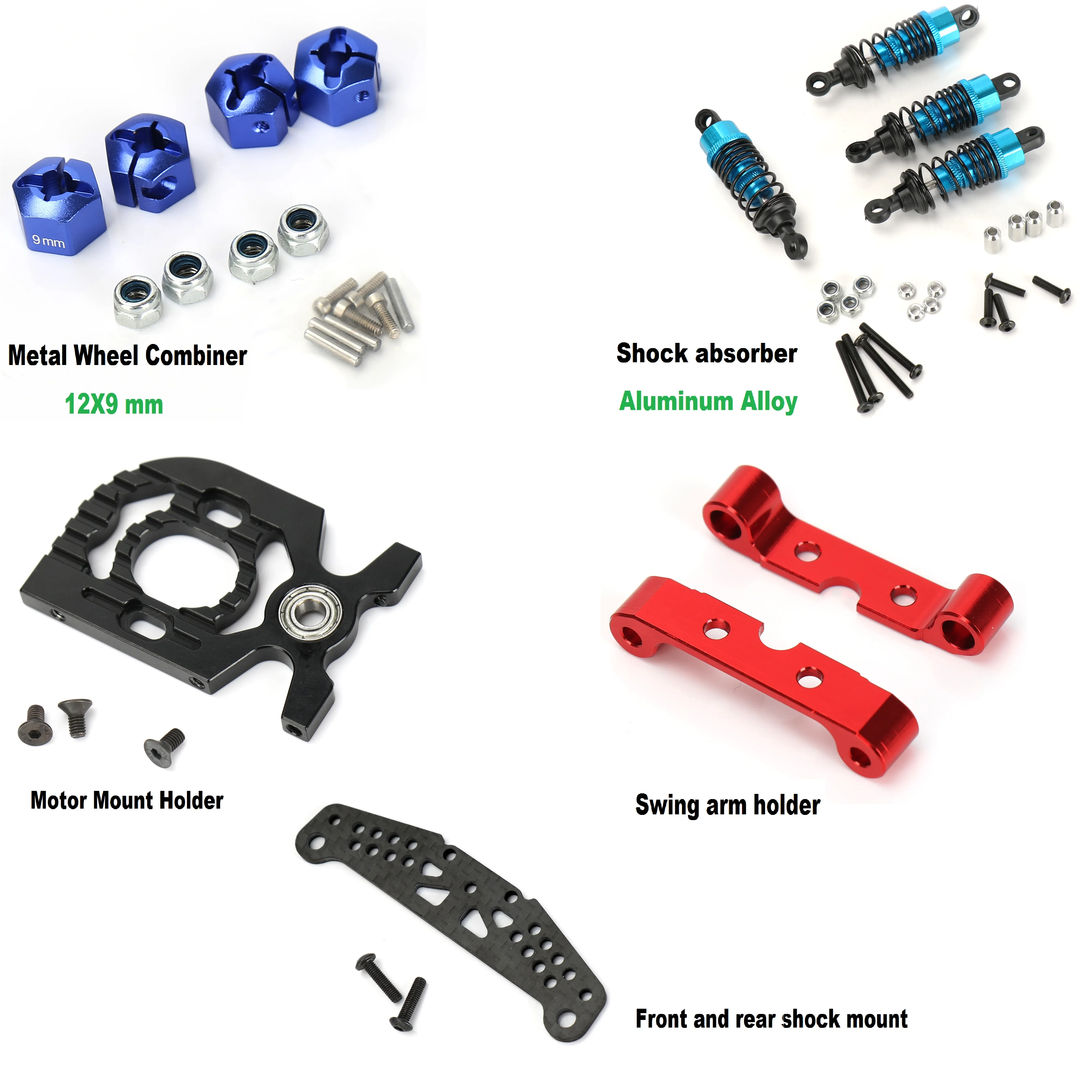 Metal Modification Accessory Kit Suspension Arms Steering Knuckle Set for Tamiya TT01 TT-01 1/10 RC Car Upgrade Parts