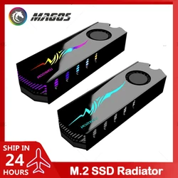M.2 SSD Radiator RGB Aluminum M2 SSD 2280 NVME NGFF Cooler Heatsink With Thermal Pad 12V RGB/5V ARGB AURA SYNC