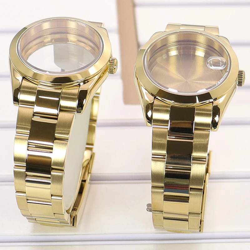 Gold 36mm/40mm Watch Case Sapphire Glass 20mm Watchband For Seiko NH34 NH35 NH36 NH38 Miyota 8215 Movement 28.5mm Dial Explorer