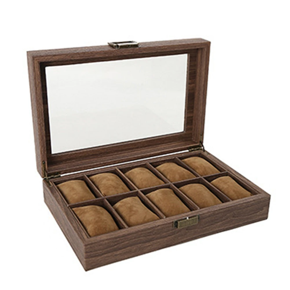 Multiple Watch Box Wooden Jewelry Storage Packaging Box Window Glass Display Box Jewelry Storage Box,B