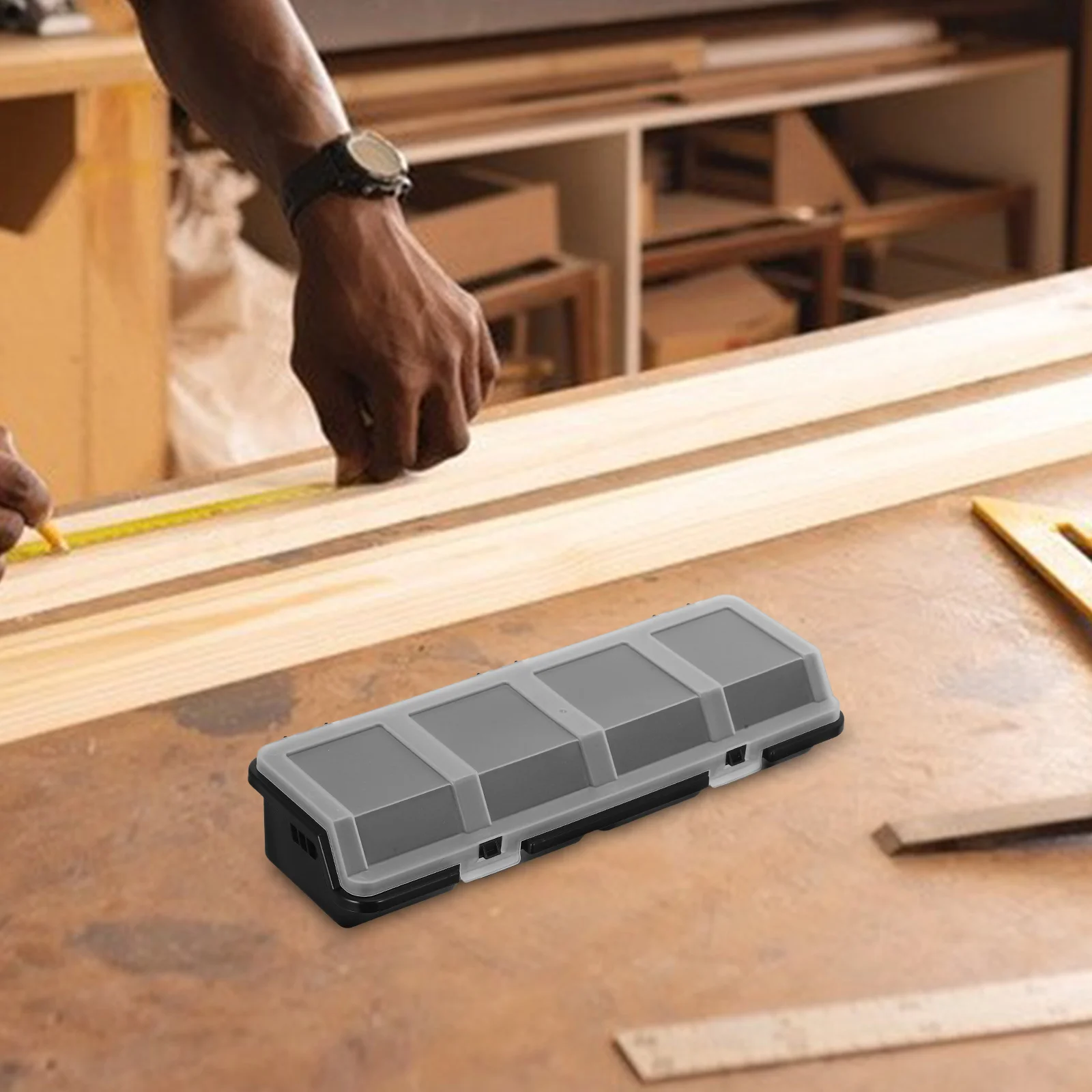 2Pcs Stackable Plastic Screw Storage Boxes Divided Hardware Organizer Bins for Garage Workshop Tool Cart Cabinet Drawers