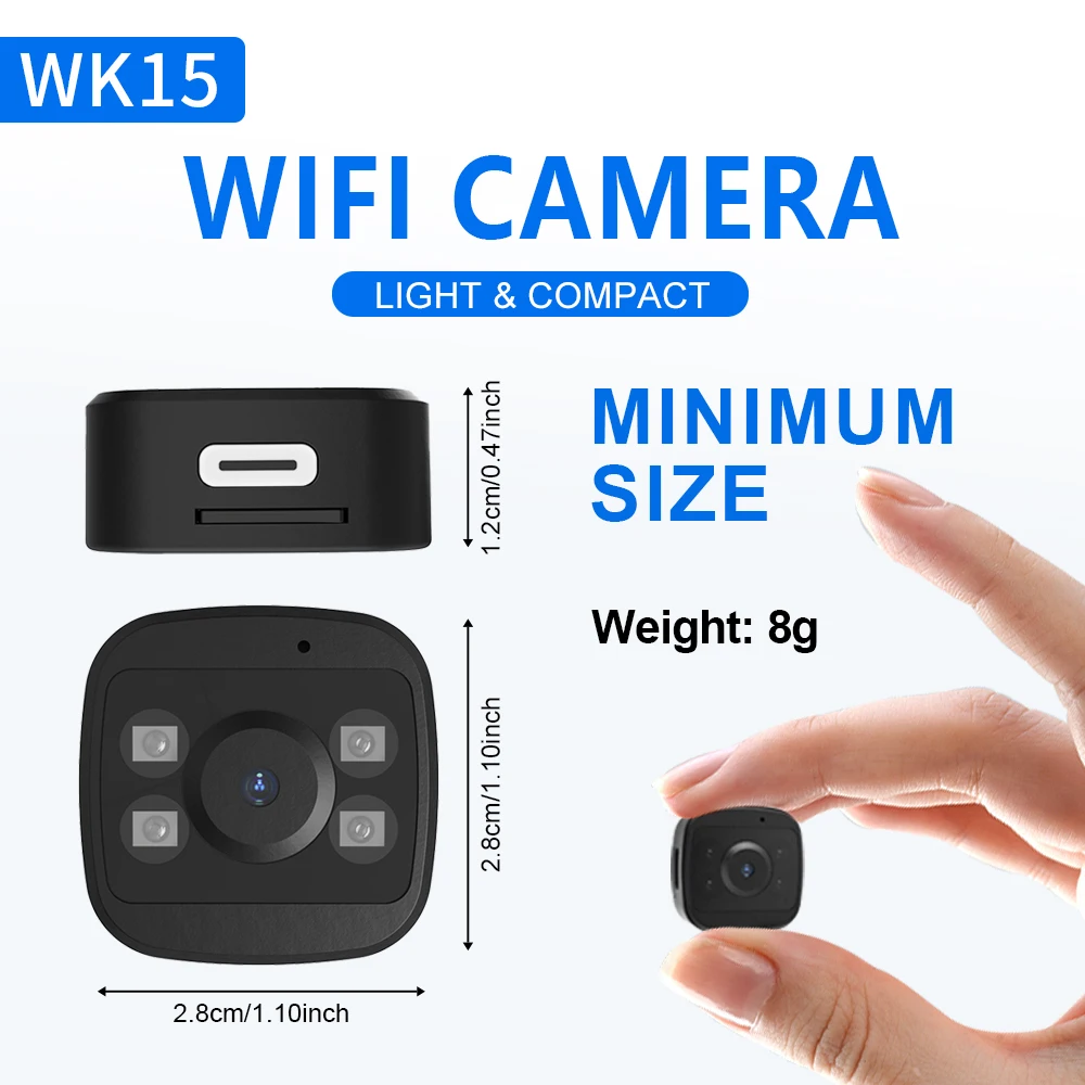 

WK15 Мини Wi-Fi HD-камера, микро-диктофон, инфракрасный порт, ночное видение, запись DV, видеокамера, 1080P, IPC