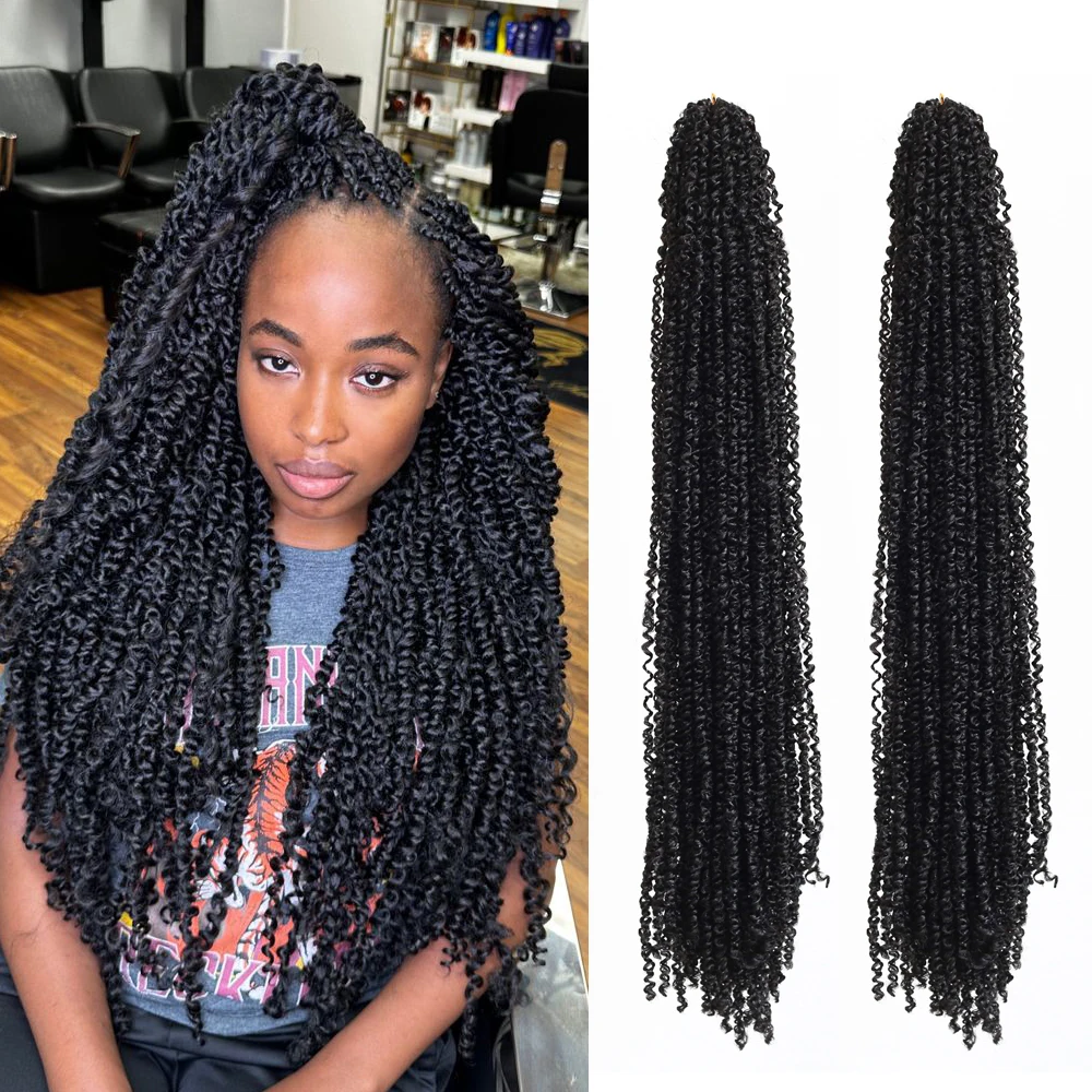 20 Inch Passion Twist Synthetic Crochet Hair Pre-Twisted Spring Twist Braids for Black Women 1 Pack Pre-LoopedTexture