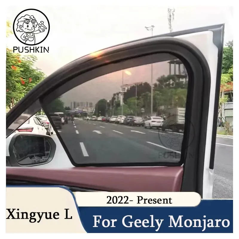 

For Geely Monjaro KX11 2022-24 Car Sunshade Shield Magnetic Rear Side Baby Window Sun Shade Visor Front Windshield Frame Curtain