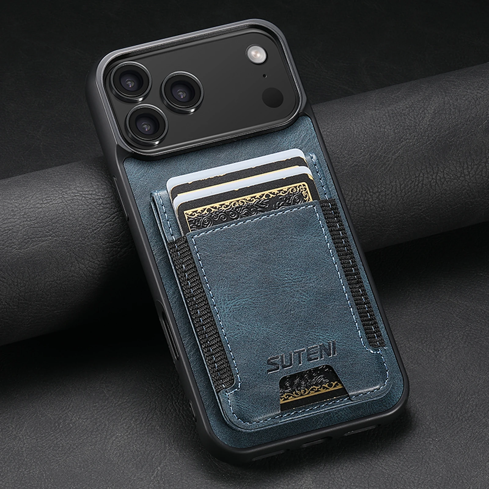 SUTENI Leder Luxus Brieftasche mit Ständer und Kartenhalter Schutzhülle für iPhone 17 16 15 14 13 12 11 Pro Plus X Xs XR Max