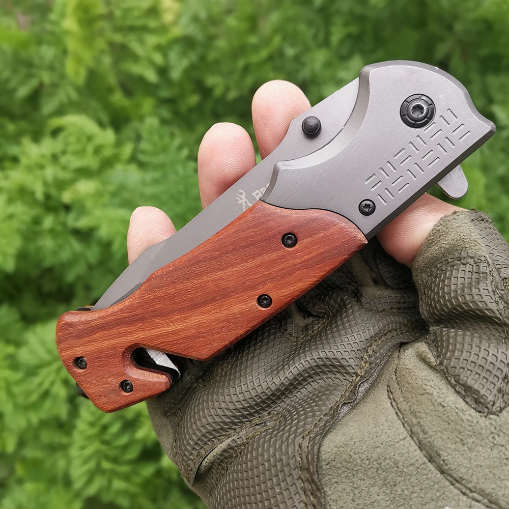 Outdoor convenient carrying pocket folding knife high hardness steel outdoor camping self-defense military tactical knife huntin