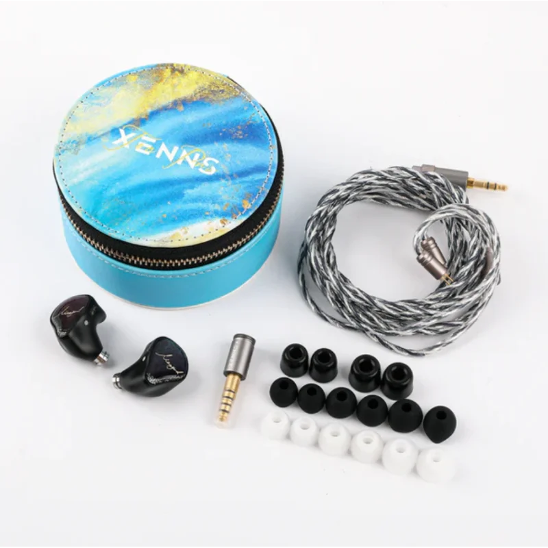 Xenns Mangird Tea Pro 2024 Atualizado 6BA + 2DD Híbrido de alto desempenho IEM Hifi Fones de ouvido com cabo personalizado Xenns